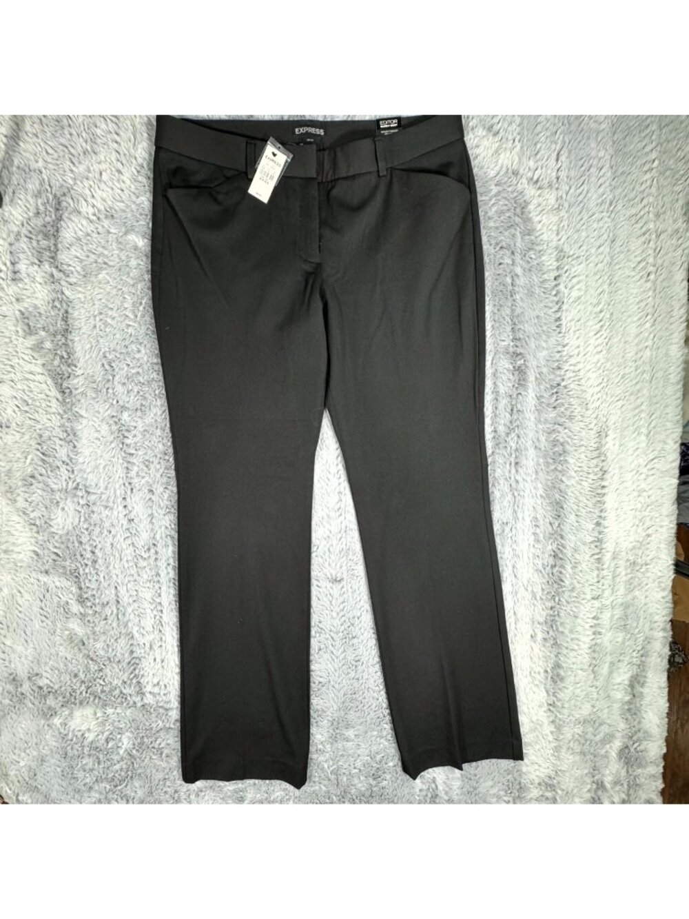 Express Barely Editor Pant Women's 10 Black Polyester Khakis Academia Stretch